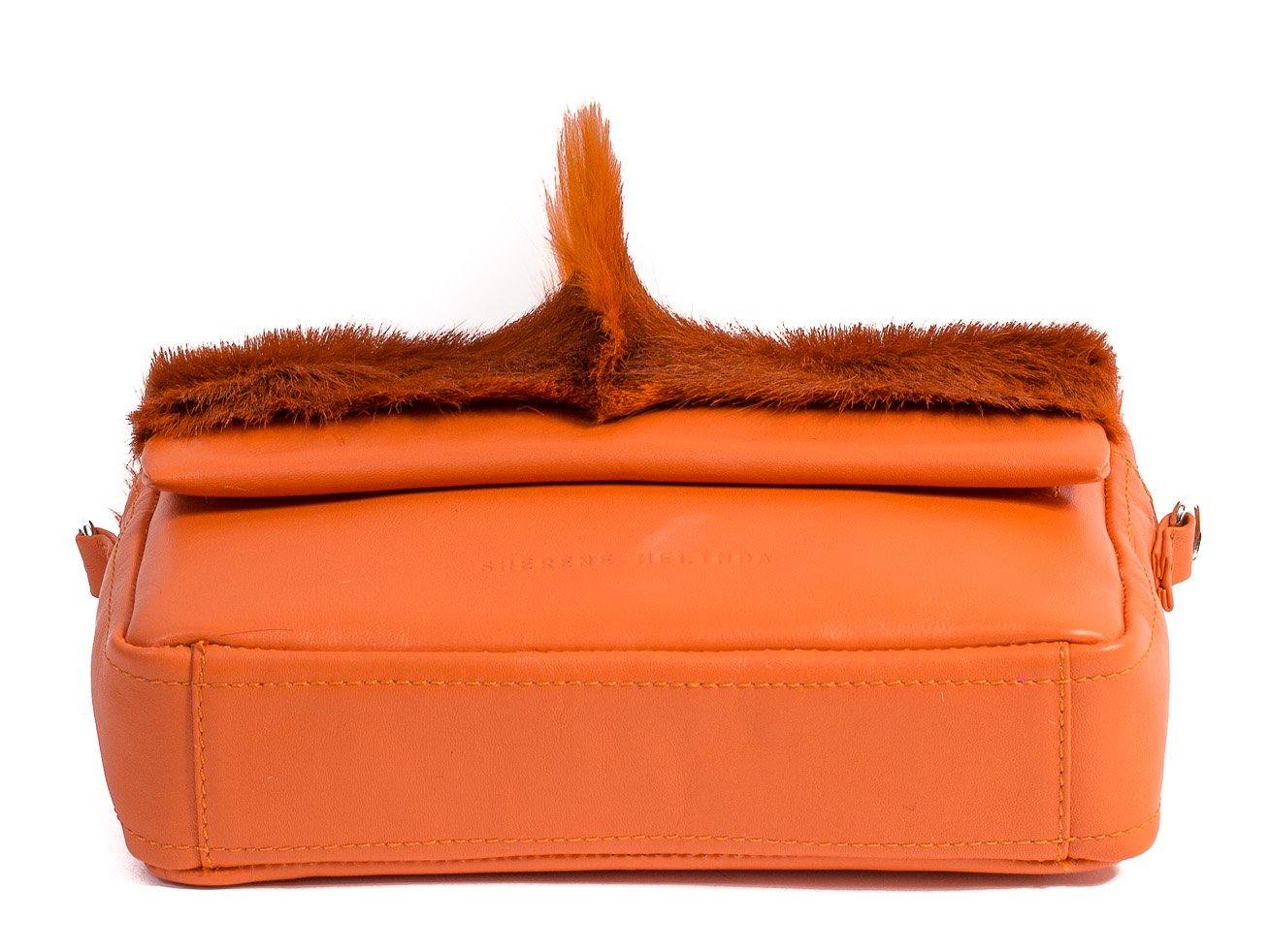 sherene melinda springbok hair-on-hide orange leather shoulder bag Fan bottom