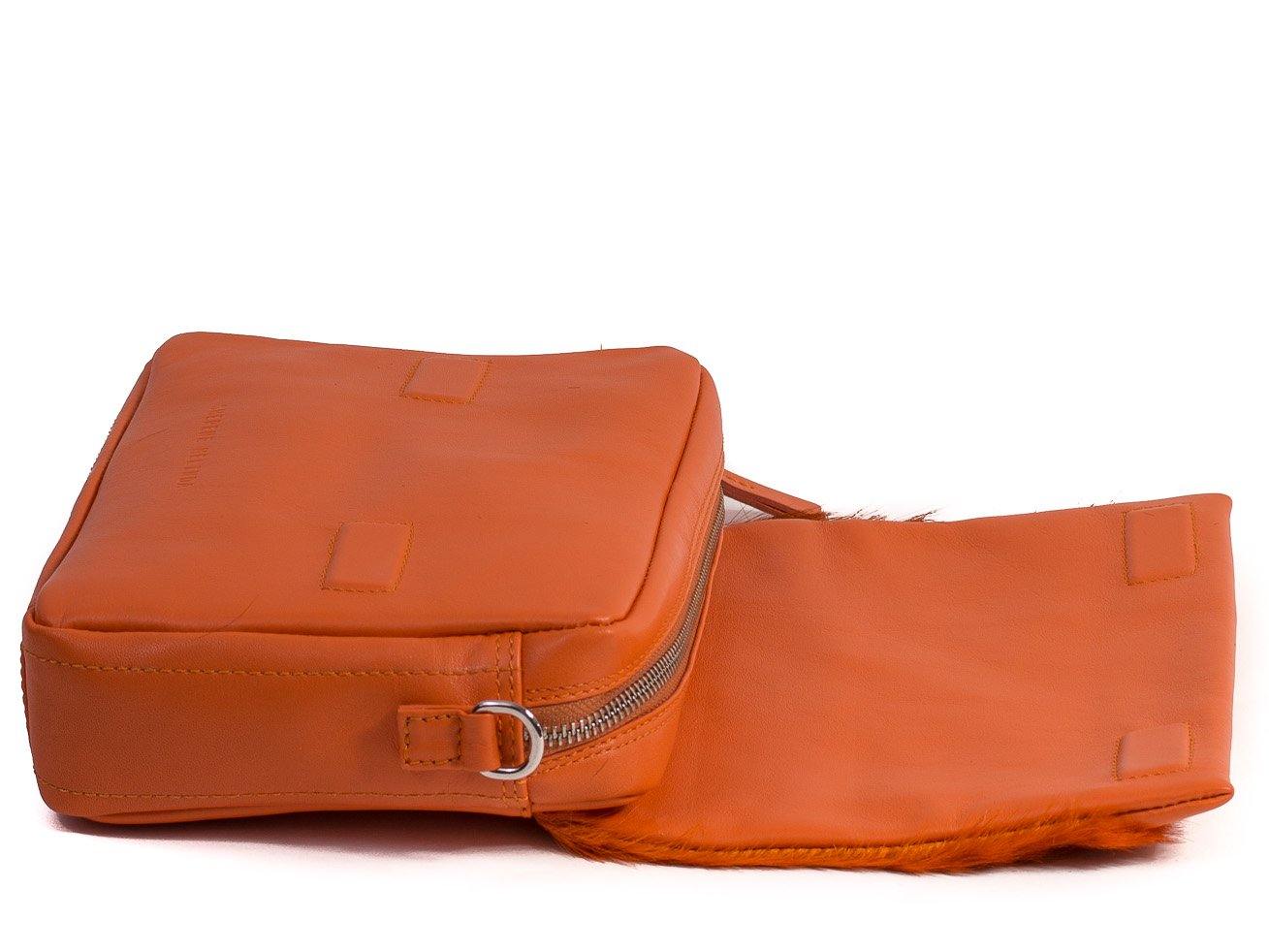 Orange leather shoulder on sale bag