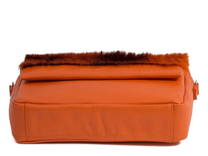 sherene melinda springbok hair-on-hide orange leather shoulder bag Stripe bottom