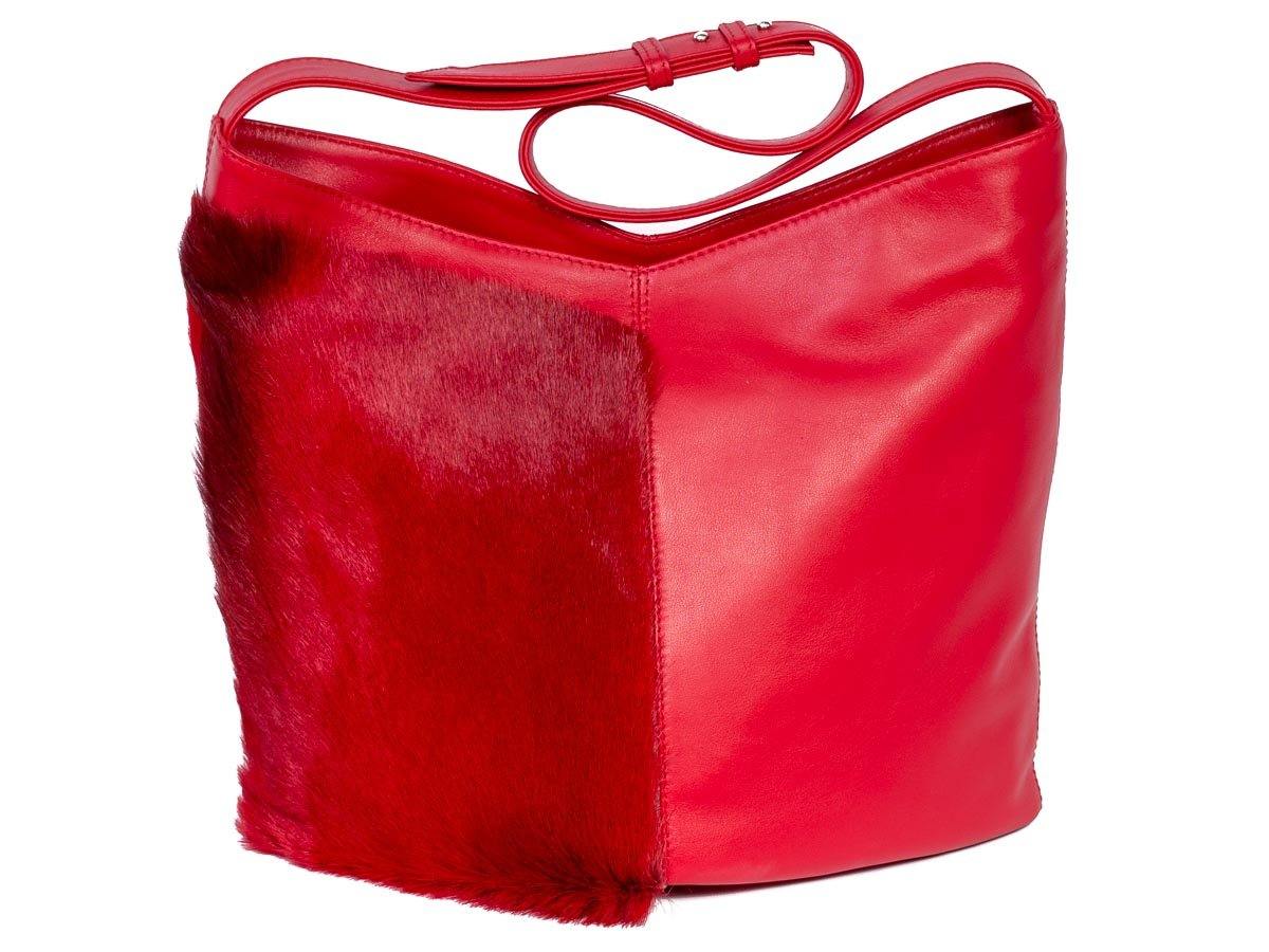 Hobo Springbok Handbag in Red with a Stripe by Sherene Melinda Stripe Front