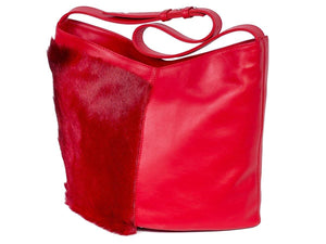 Hobo Springbok Handbag in Red with a Stripe by Sherene Melinda Front Right