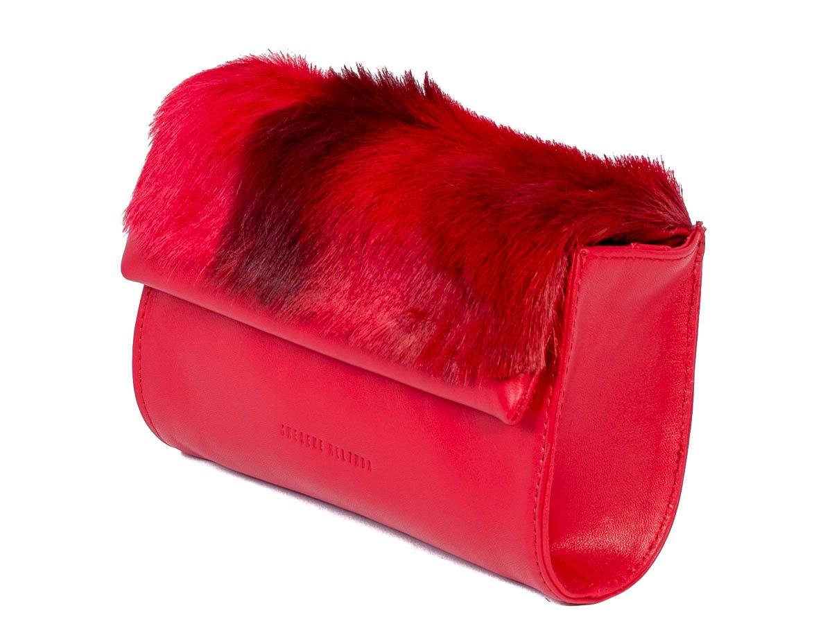 Mini Springbok Handbag in Red with a Stripe by Sherene Melinda Side Angle