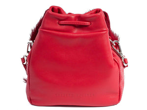 sherene melinda springbok hair-on-hide red leather pouch bag back
