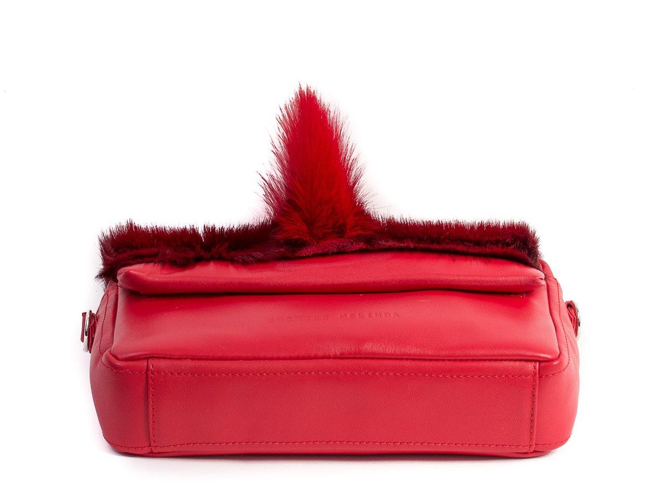 sherene melinda springbok hair-on-hide red leather shoulder bag Fan bottom