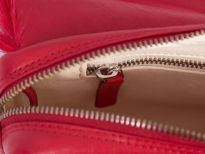 sherene melinda springbok hair-on-hide red leather shoulder bag inside