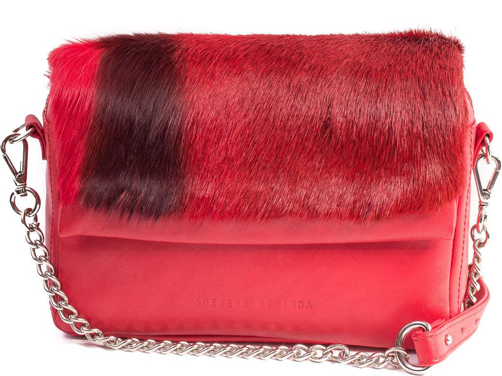 Red Shoulder Bag with a stripe - SHERENE MELINDA