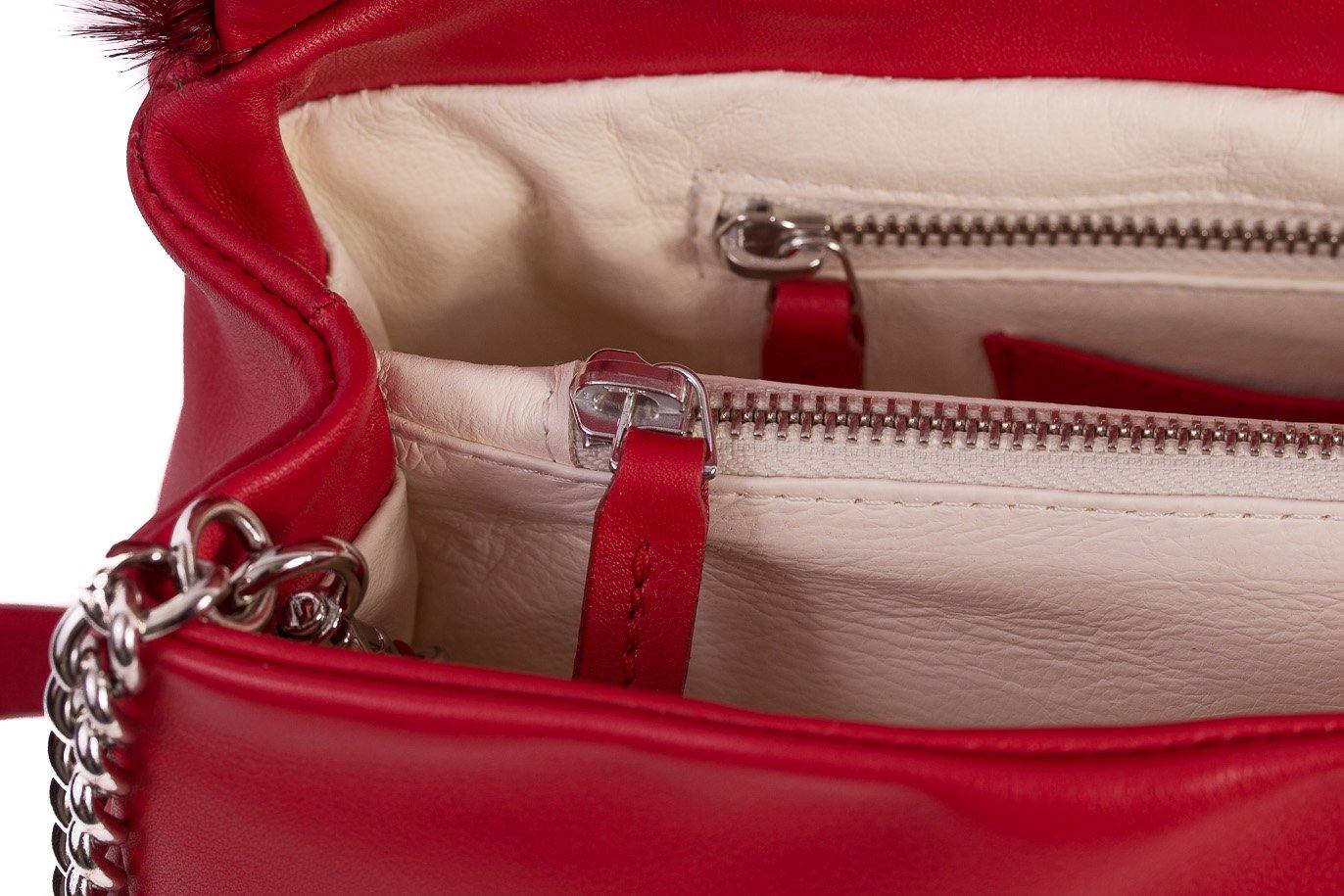 sherene melinda springbok hair-on-hide red leather smith tote bag inside