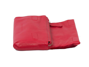sherene melinda springbok hair-on-hide red leather Sophy SS18 Clutch Bag Stripe open