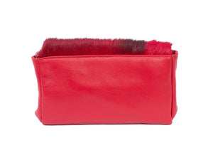 sherene melinda springbok hair-on-hide red leather Sophy SS18 Clutch Bag Stripe back