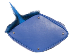 Hobo Springbok Handbag in Royal Blue with a Fan by Sherene Melinda Fan Bottom