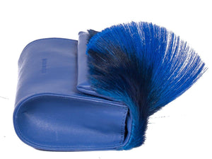 Mini Springbok Handbag in Royal Blue with a Fan by Sherene Melinda Side