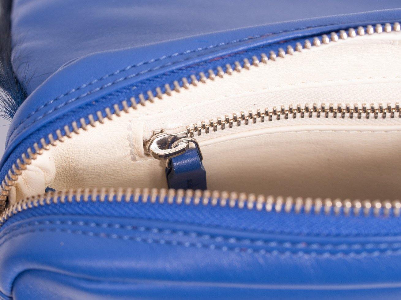 sherene melinda springbok hair-on-hide royal blue leather shoulder bag inside