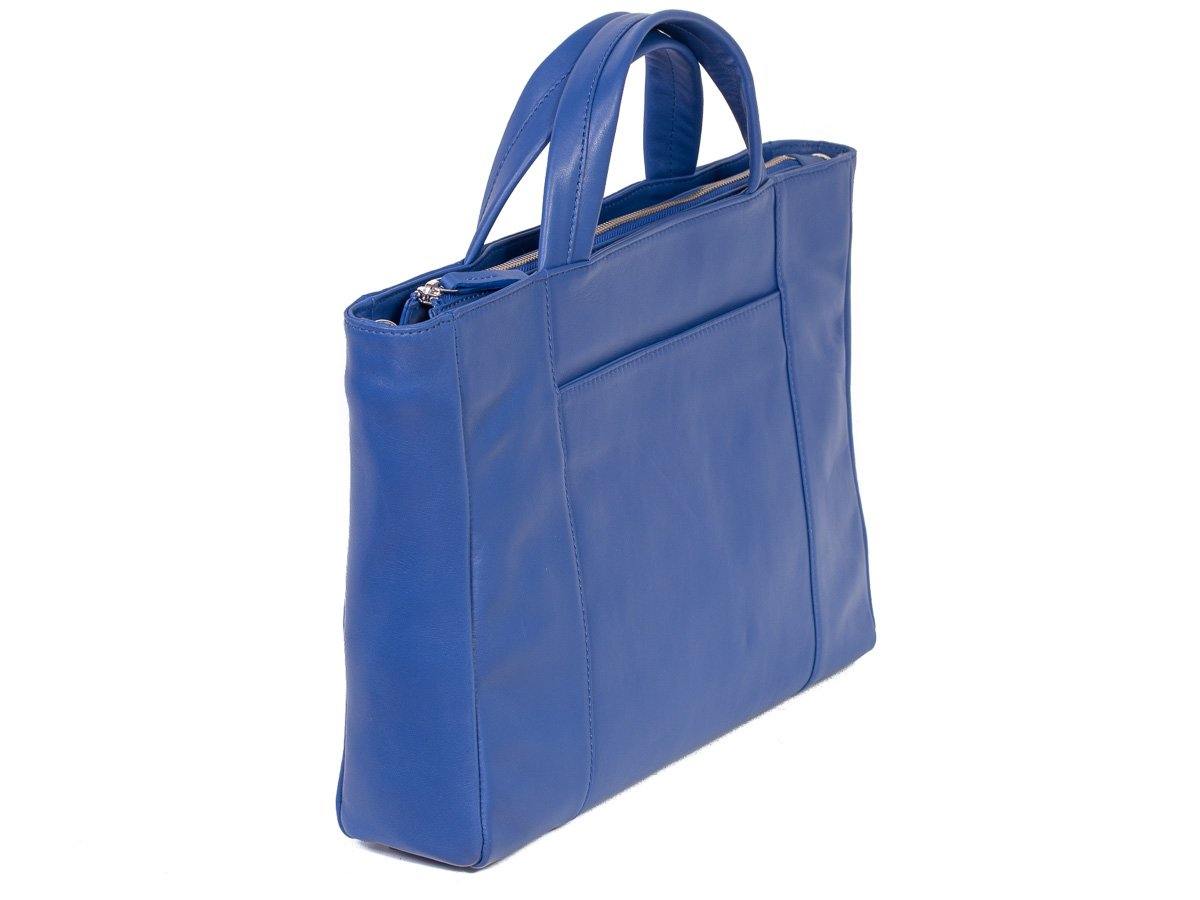 Tote Springbok Handbag in Royal Blue with a Stripe by Sherene Melinda Side Angle Back