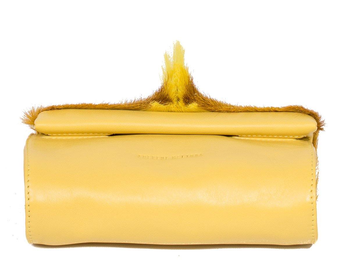 Mini Springbok Handbag in Yellow with a Fan by Sherene Melinda Bottom