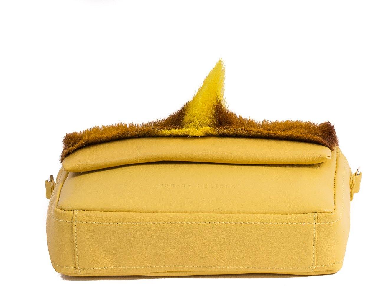 sherene melinda springbok hair-on-hide yellow leather shoulder bag Fan bottom