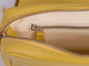 sherene melinda springbok hair-on-hide yellow leather shoulder bag Stripe inside