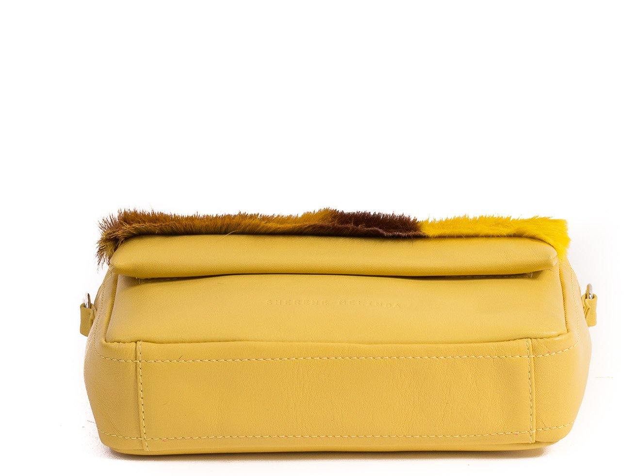 sherene melinda springbok hair-on-hide yellow leather shoulder bag Stripe bottom